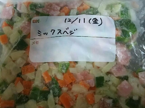 ミックスベジタブル★ピーマン玉ねぎニンジンハム